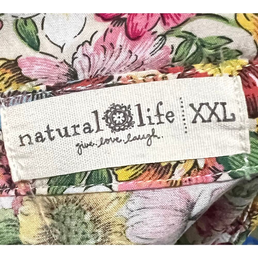 Natural Life Rebecca Tiered Midi Dress Flowy Floral Cottage Boho Pockets XXL - Picture 9 of 10